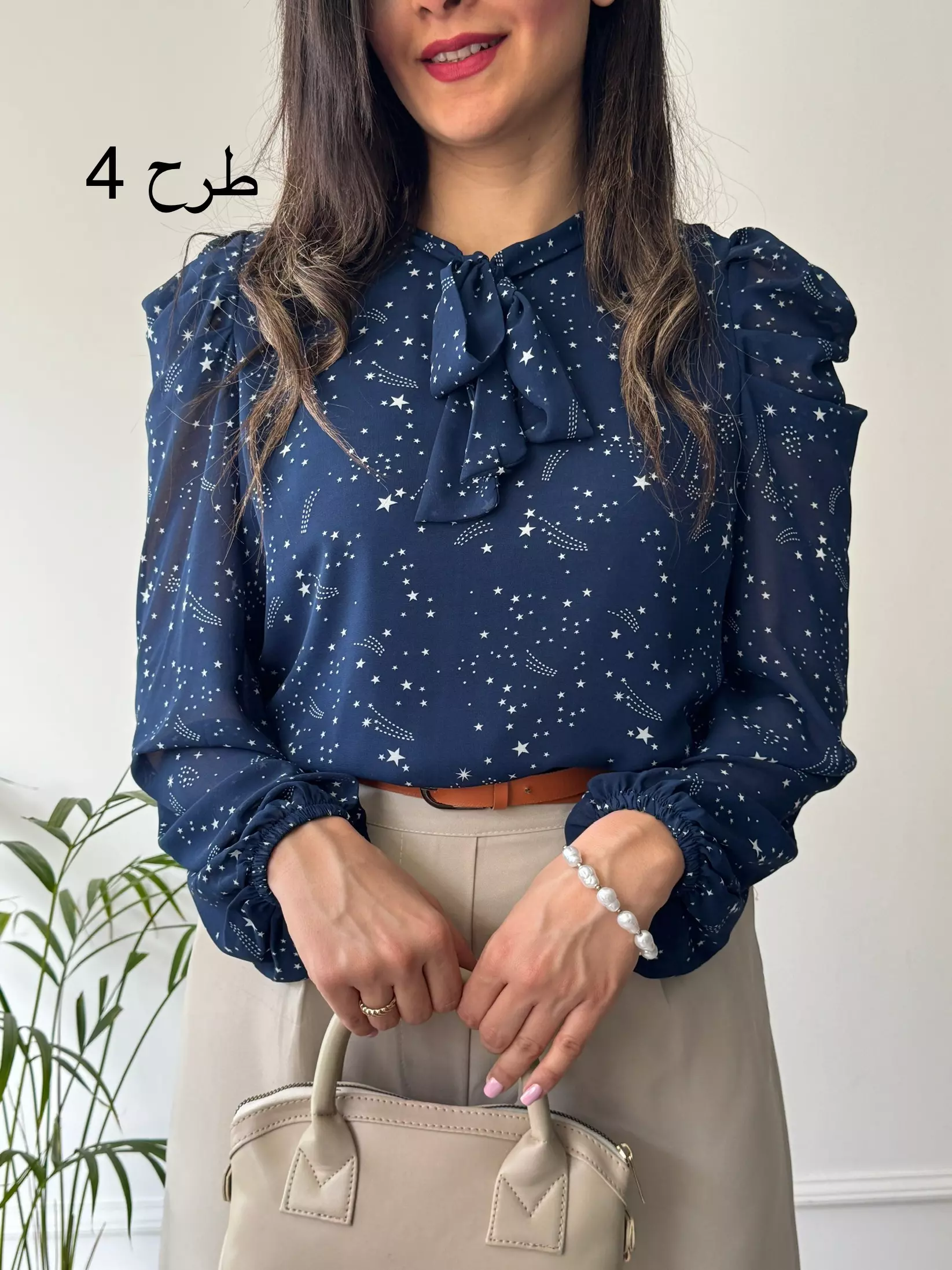 شومیز یقه کراواتی